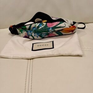 Gucci Silk Floral Headband in White, Green, Pink and Blue